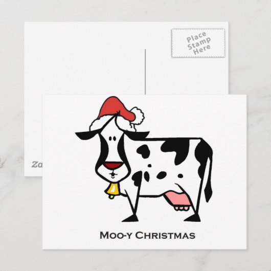 De leuke Koe van Kerstmis Feestdagenkaart (Voorkant / Achterkant)