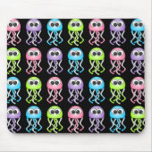 De leuke Kwallen Zwarte Mousepad van de Regenboog Muismat (Voorkant)