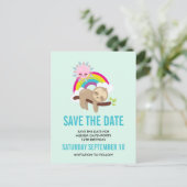 De leuke Luie Luiaard met Zon & de Regenboog Briefkaart (Staand voorkant)