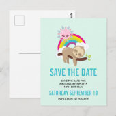 De leuke Luie Luiaard met Zon & de Regenboog Briefkaart (Voorkant / Achterkant)