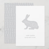 De leuke Minimale Grijze Gelukkige Kaart van Pasen (Voorkant / Achterkant)