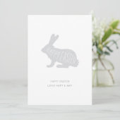 De leuke Minimale Grijze Gelukkige Kaart van Pasen (Staand voorkant)