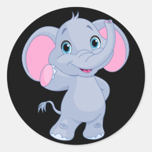 De leuke Olifant van de Cartoon Ronde Sticker