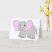 De leuke Olifant van het Baby Kaart (Gele Bloem)