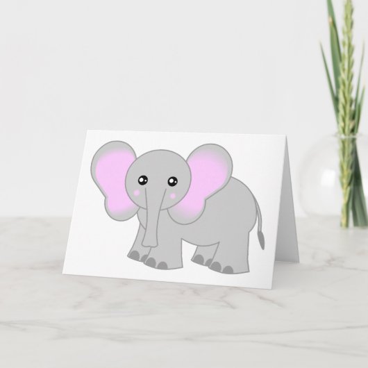De leuke Olifant van het Baby Kaart (Voorkant)