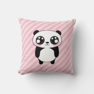 De leuke Panda draagt de Roze Achtergrond van Kussen