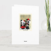 De leuke Panda draagt het Wenskaart van het Kaart (Achterkant)