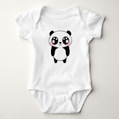De leuke Panda draagt Illustratie Romper (Voorkant)