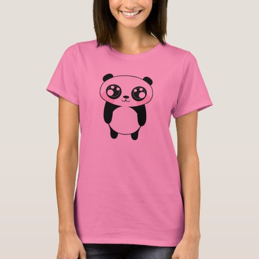 De leuke Panda draagt Illustratie T-shirt (Voorkant)