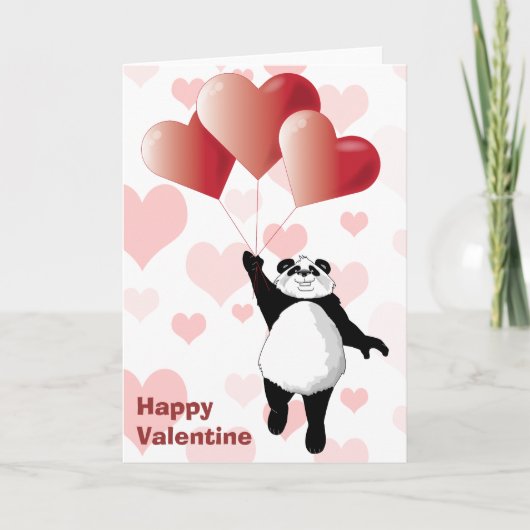 De leuke Panda & Kaart van Valentijn van Ballons (Voorkant)