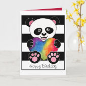 De Leuke Panda van de waterverf met het Hart van Kaart (Gele Bloem)