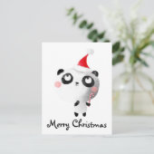 De leuke Panda van Kerstmis draagt Feestdagenkaart (Staand voorkant)