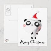 De leuke Panda van Kerstmis draagt Feestdagenkaart (Voorkant / Achterkant)