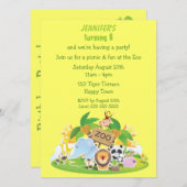 De leuke Partij van de Verjaardag van de Dieren Kaart (Voorkant / Achterkant)