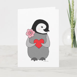 De Leuke Pinguïn van de Valentijnsdag van het Feestdagen Kaart