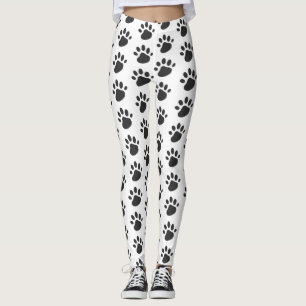 De leuke Poot drukt de Witte Zwarte van het Leggings