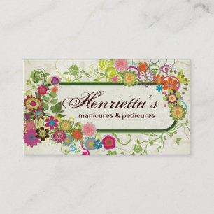 De leuke Retro Bloemen Fijne Mode van de Kunst Visitekaartje