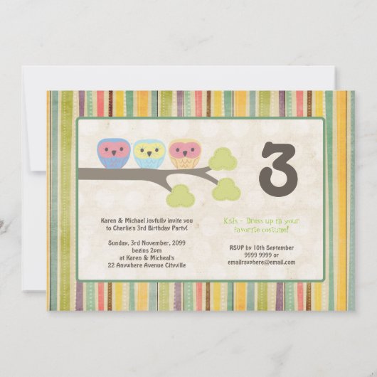 De leuke Retro Uitnodiging van de Partij van de (Achterkant)