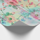 De leuke romantische waterverven van de rozen cadeaupapier (Hoek)