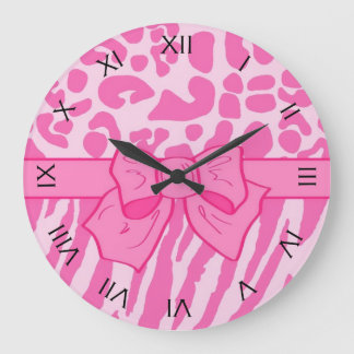 De leuke Roze Gestreepte Dierlijke Druk van de Grote Klok
