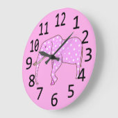 De leuke Roze Klok van de Muur van de Stippen van (Hoek)