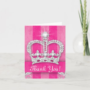 De leuke Roze Strepen van Bling van de Kroon van Bedankkaart