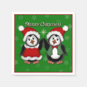 De leuke Servetten van Kerstmis van Pinguïnen