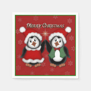 De leuke Servetten van Kerstmis van Pinguïnen Rod