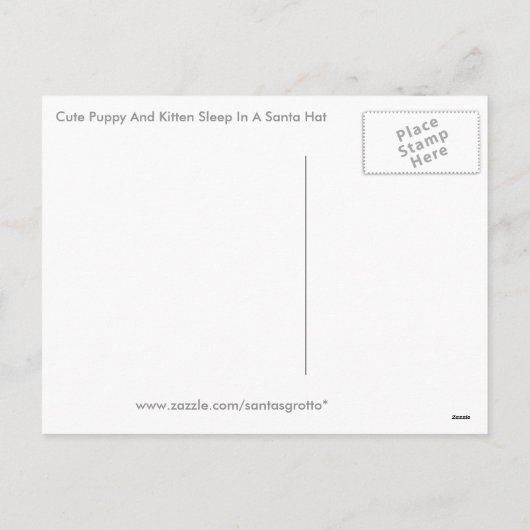 De leuke Slaap van het Puppy en van het Katje in Feestdagenkaart (Achterkant)