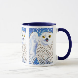 De leuke sneeuwnatuur van de uilwinter mok
