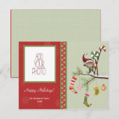 De leuke Sokken van het Elf en van Kerstmis Feestdagenkaart (Voorkant / Achterkant)