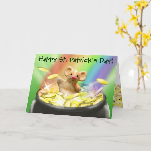 De leuke St. Patrick van de Muis Kaart van de Dag (Gele Bloem)