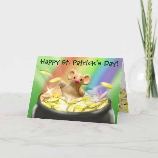 De leuke St. Patrick van de Muis Kaart van de Dag (Voorkant)