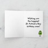 De leuke St Patrick van de Verjaardag Fuzzies Kaart (Binnen)