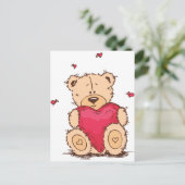 De leuke Teddybeer van de Valentijnsdag Feestdagenkaart (Staand voorkant)