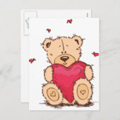 De leuke Teddybeer van de Valentijnsdag Feestdagenkaart (Voorkant / Achterkant)