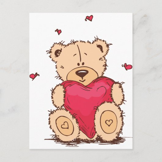 De leuke Teddybeer van de Valentijnsdag Feestdagenkaart (Voorkant)