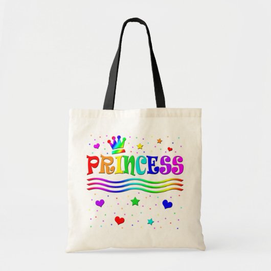 De leuke Tiara van de Prinses van de Regenboog van Tote Bag (Voorkant)