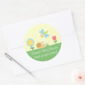 De leuke Tuin van de Libel en van de Slak dankt u Ronde Sticker (Envelop)