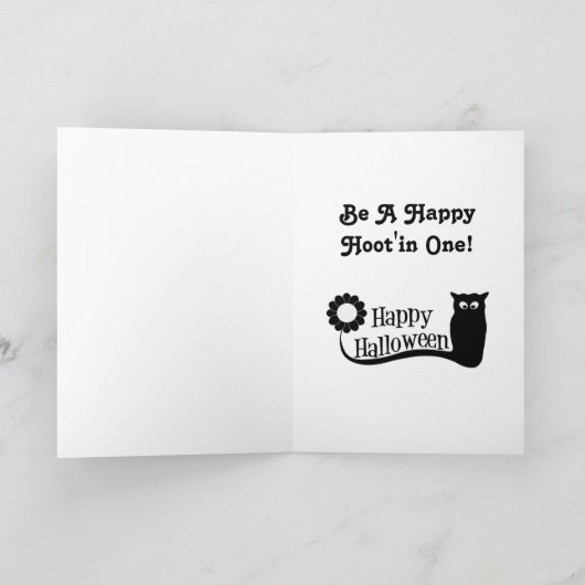 de Leuke Uil van 1st Halloween Kaart (Binnen)