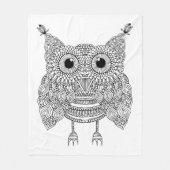 De leuke Uil van de Krabbel Fleece Deken (Voorkant)