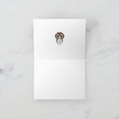 De leuke Uil van het Baby in Blauw dankt u kaardt Bedankkaart (Binnen)