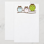 De leuke Uil van het Lot van Mod. Elegante Elegant Briefpapier (Voorkant / Achterkant)