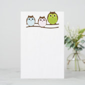 De leuke Uil van het Lot van Mod. Elegante Elegant Briefpapier (Staand voorkant)