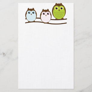 De leuke Uil van het Lot van Mod. Elegante Elegant Briefpapier