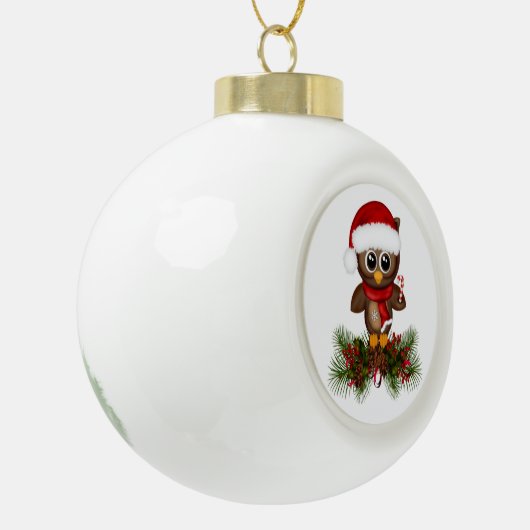 De leuke Uil van Kerstmis op het Ornament van de (Links)