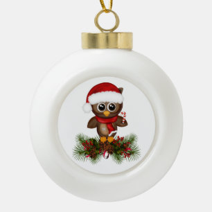 De leuke Uil van Kerstmis op het Ornament van de