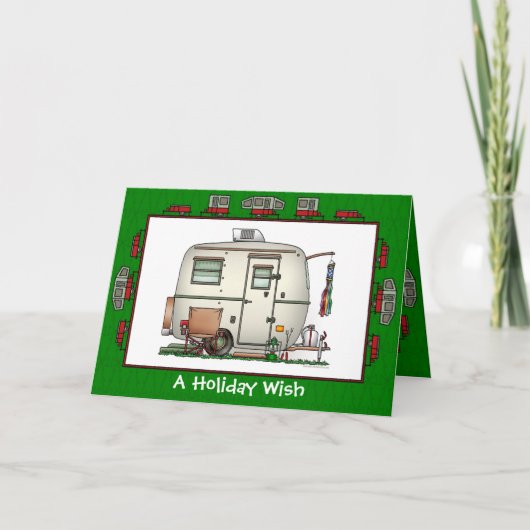 De leuke Vakantie van de Aanhangwagen van de Feestdagen Kaart (Voorkant)