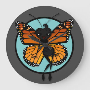 DE LEUKE VAN DE MONARCH VAN DE VLINDER GROTE RONDE KLOK
