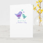 De leuke van het moedervogel en kind kaart van het (Gele Bloem)